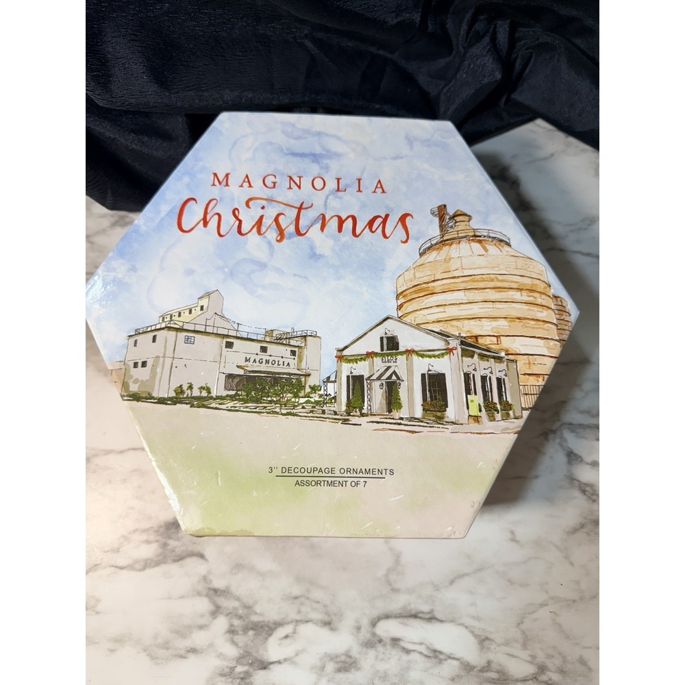 Magnolia Market  Waco TX Decoupage Ornaments Set of 7 Chip Joanna Gaines (P2892) - Picture 6 of 14